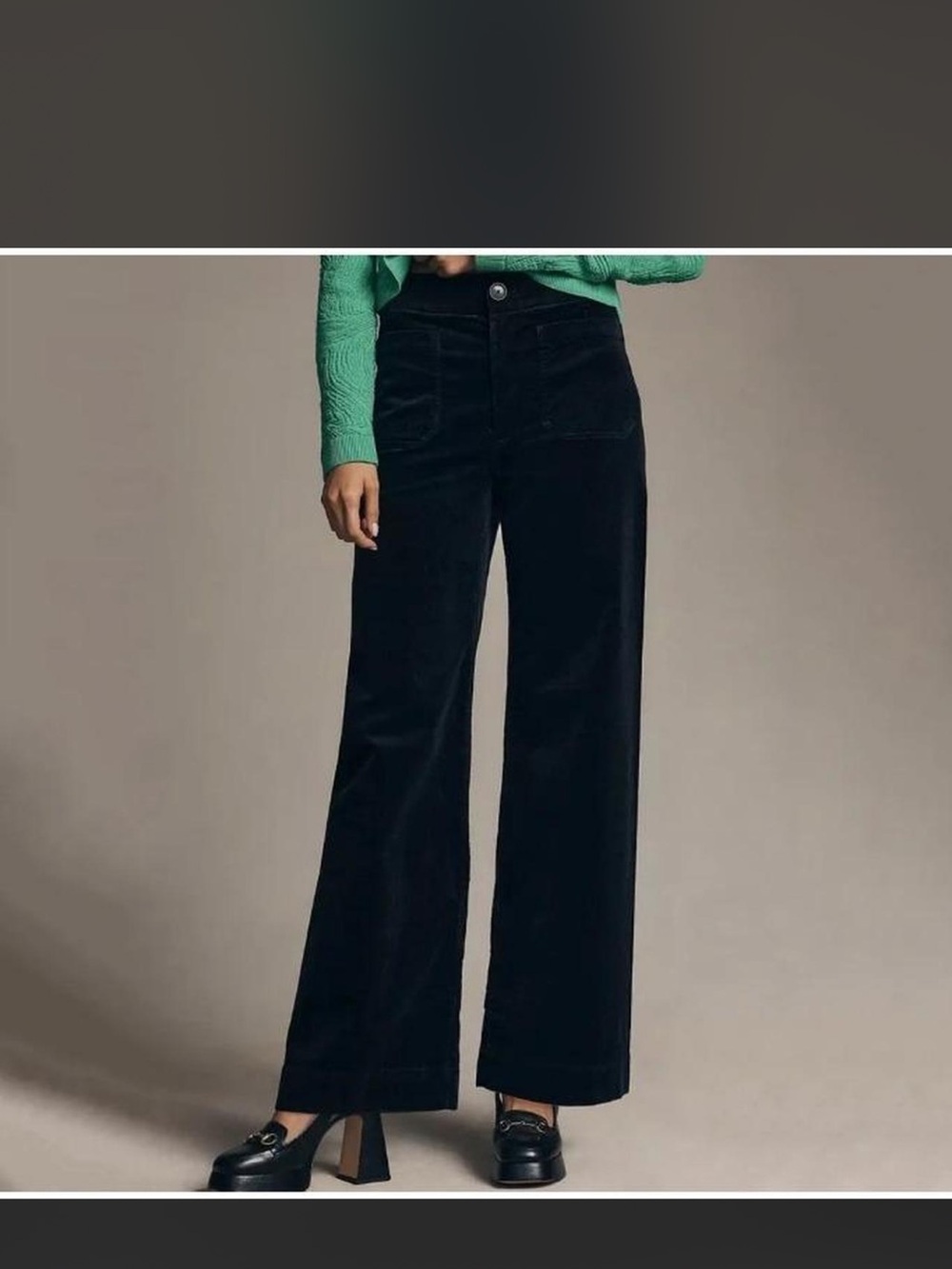 Maeve Anthropologie The Colette Black Corduroy Wide Leg Pants 29 Tall